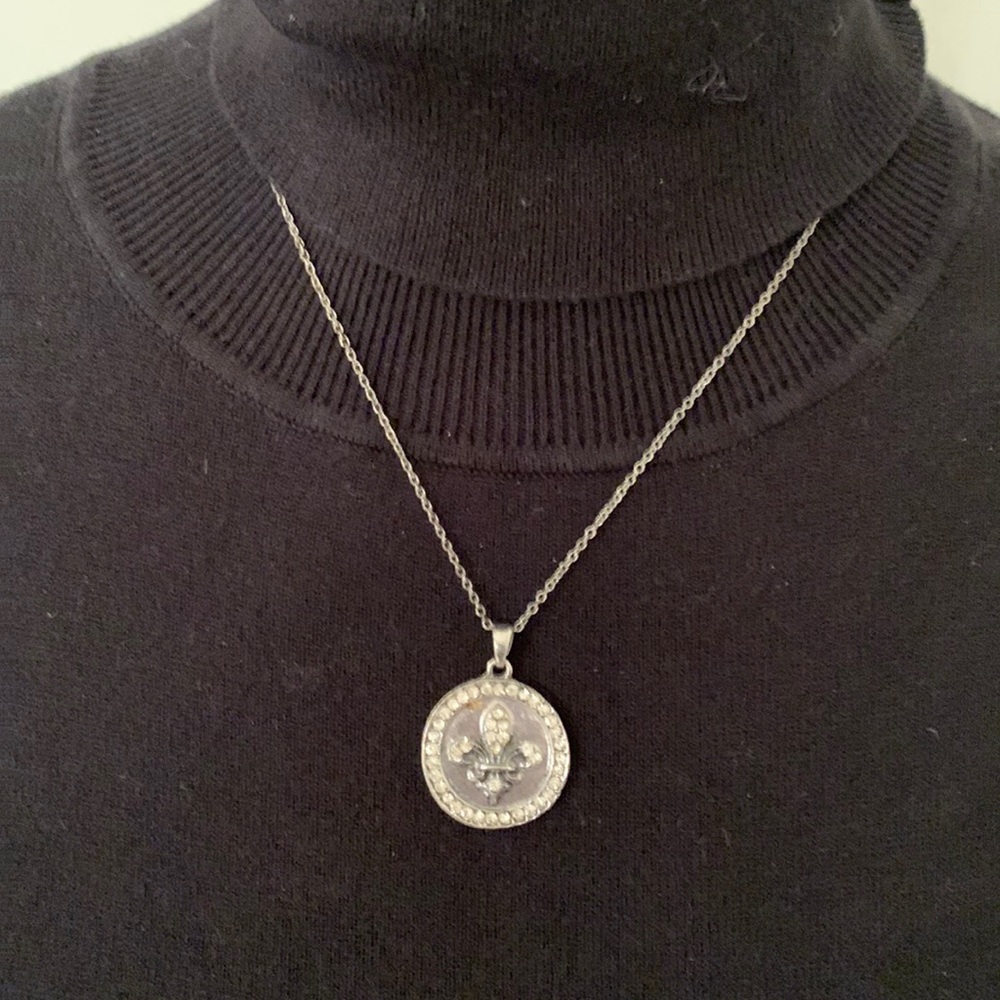 “Bedazzle Them” Fleur de Lis Necklace
